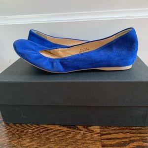 J. Crew Cece Royal Blue Suede Ballet Flats…